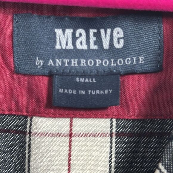 Maeve Anthropologie Gingham Tiered Mini Dress Cottagecore Picnic Fall Layering - Picture 7 of 14